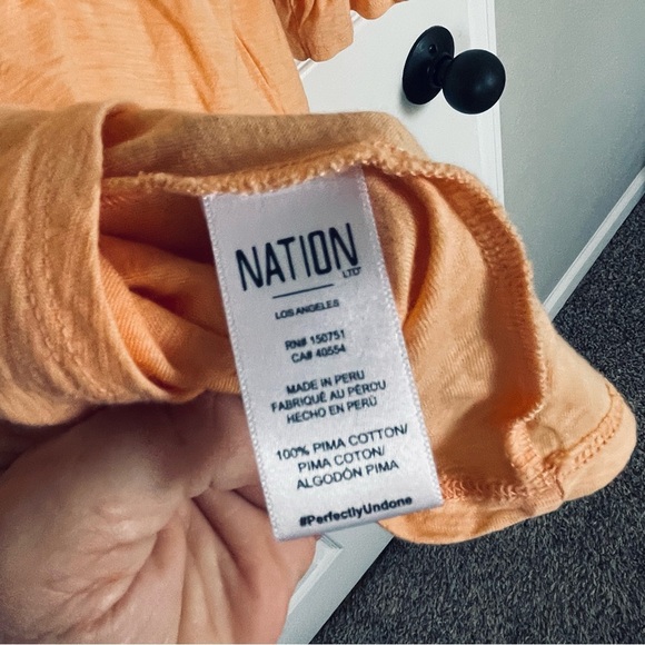 Nation LTD Cadence Drama puff sleeve tee Peach - Picture 6 of 7